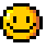 an 8-bit happy face emoji